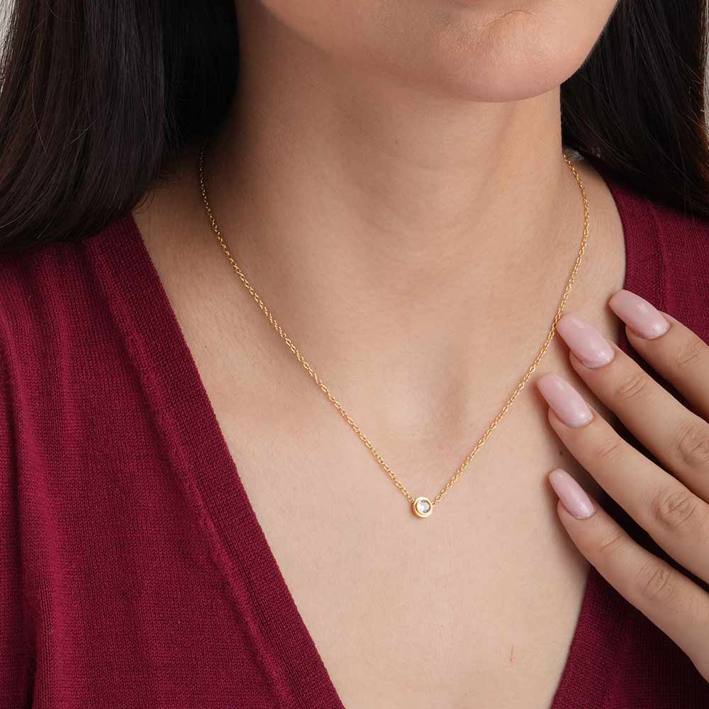 Stone & strand necklace