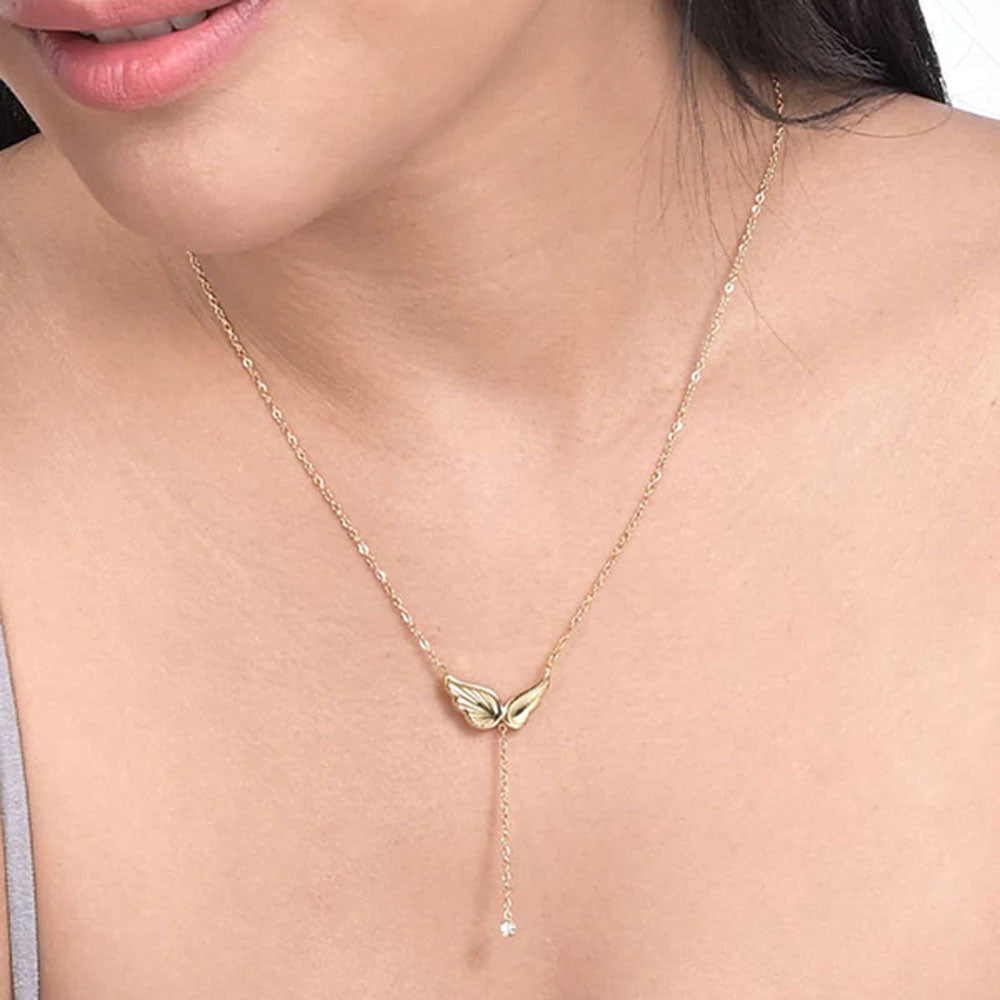 Shop angel wing dangling diamond necklace palmonas 5