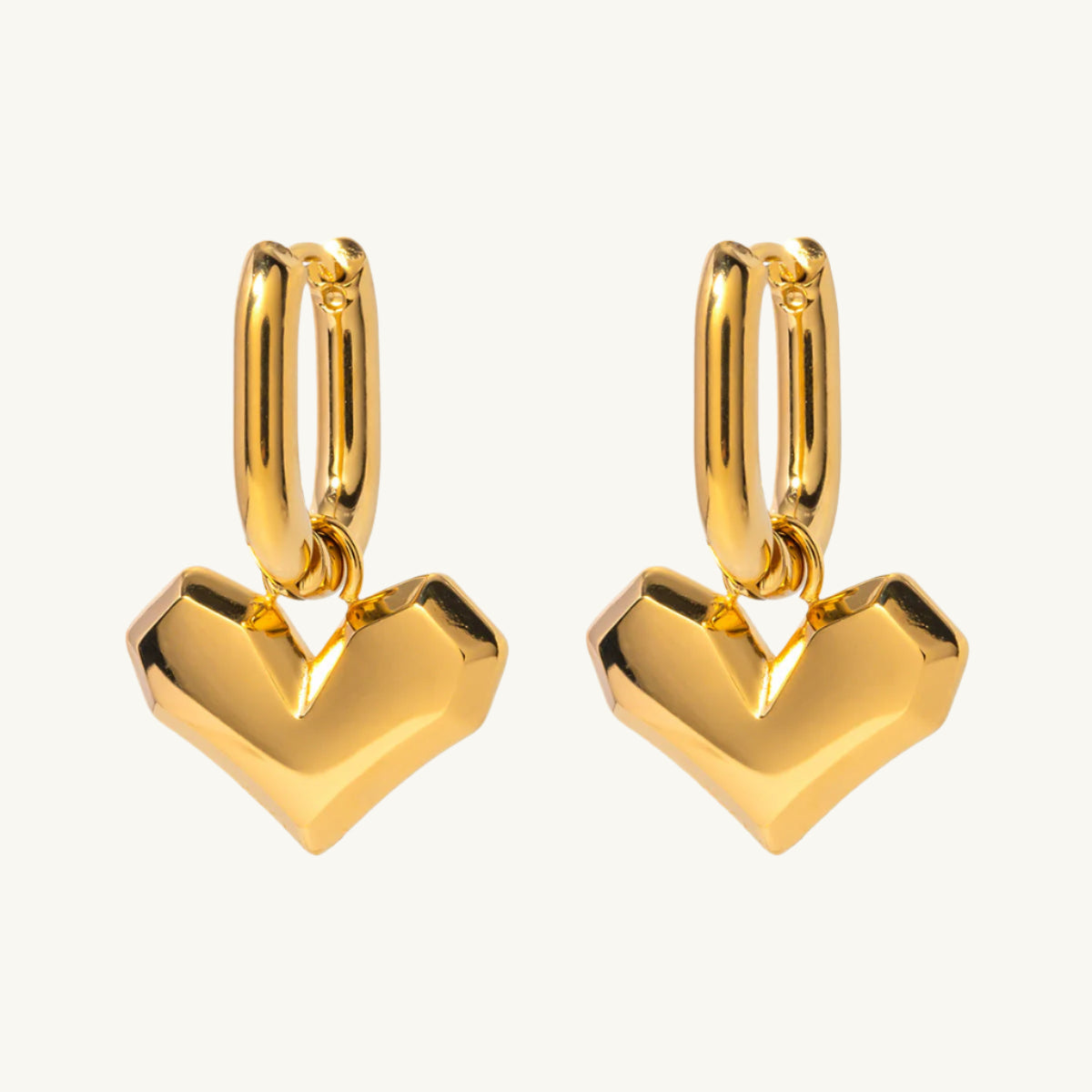 Peripheral heart earrings