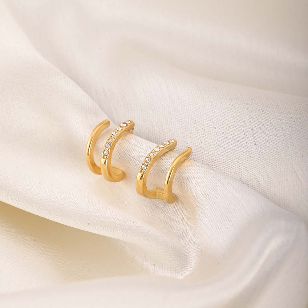 Crystal curve earrings
