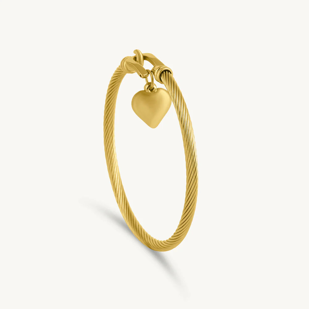 Eternal Glow Heart Charm Bangle