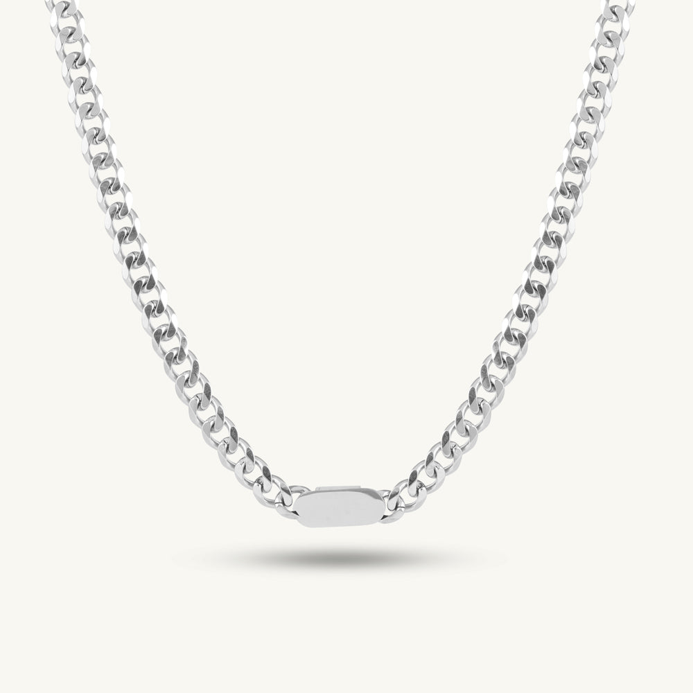 Bolt signature silver cuban chain
