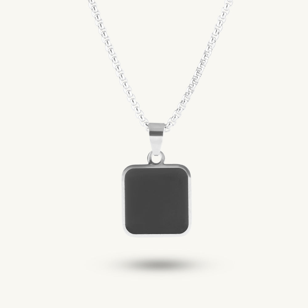 Aegis bold square pendant necklace