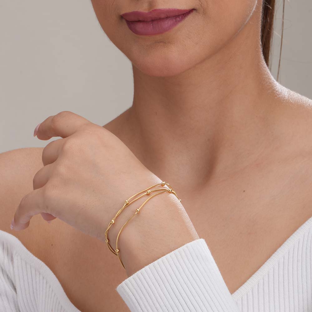 Beaded beauty layered chain bracelet