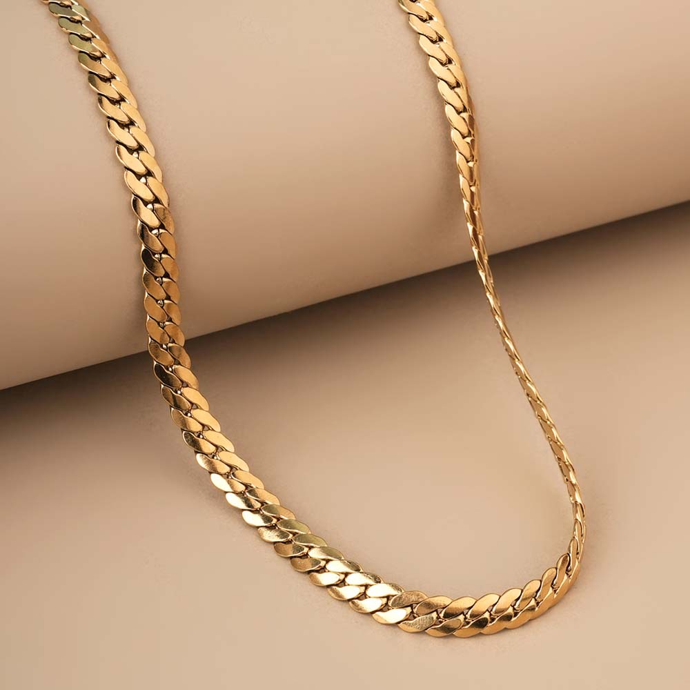 Thick spiral gold chain for men