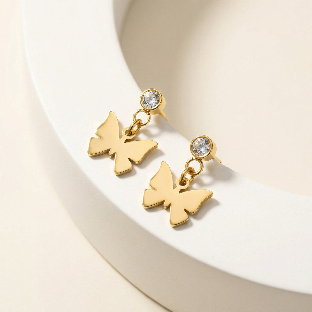 Playful Butterfly Charm Drop Earring