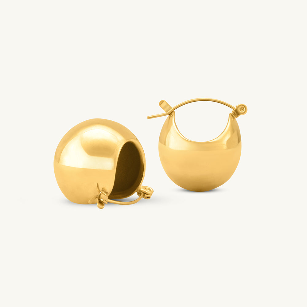 Ball hoop earrings