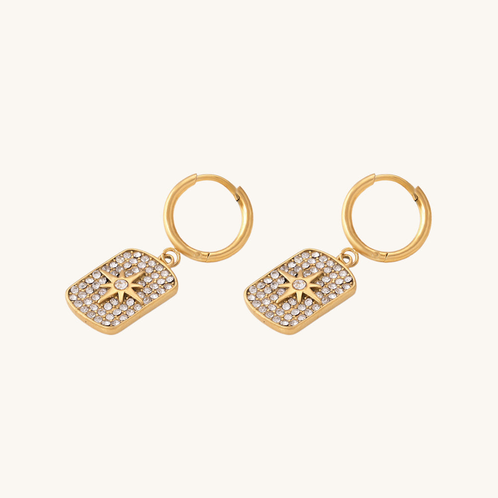 Stones sparkle drop earrings