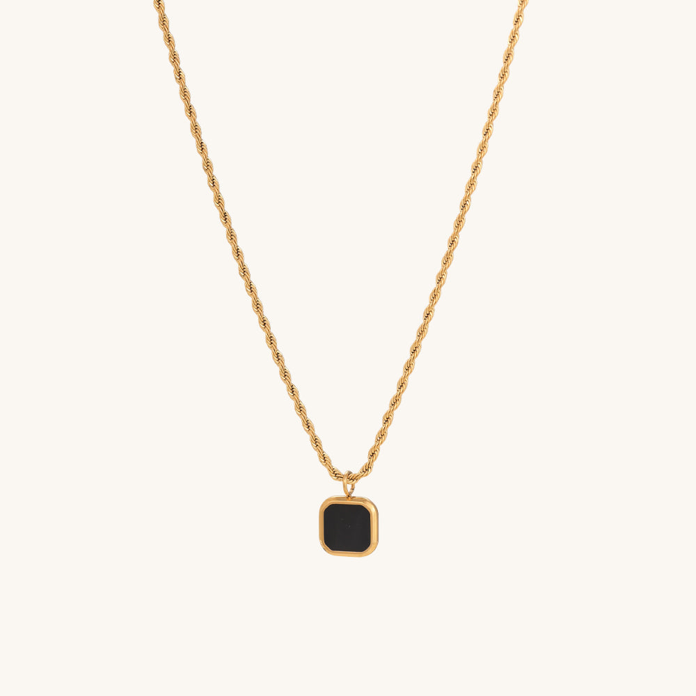 Black enamel necklace