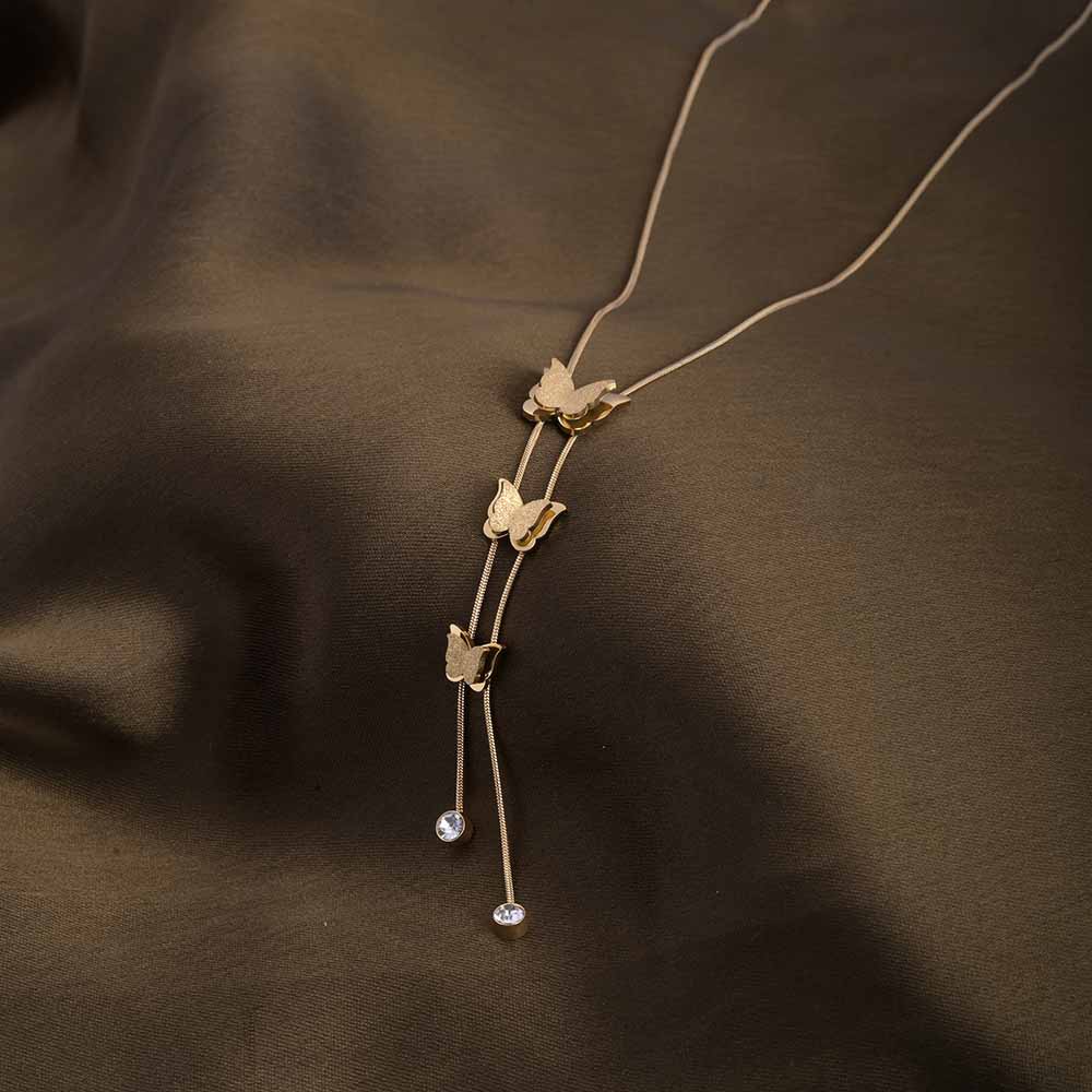 Butterfly long chain necklace
