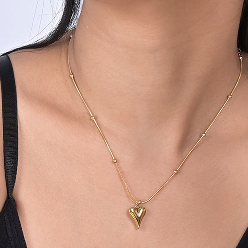 Heart ball chain pendant