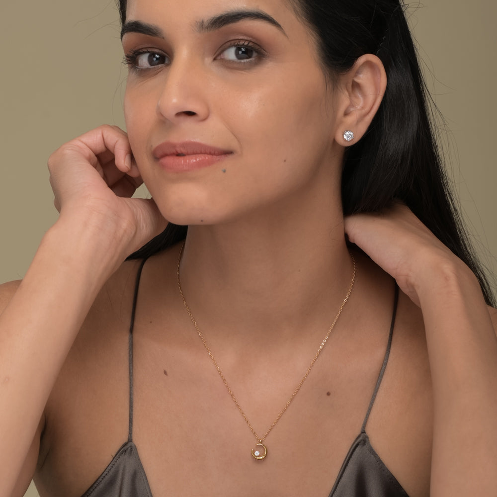 Moon charm necklace