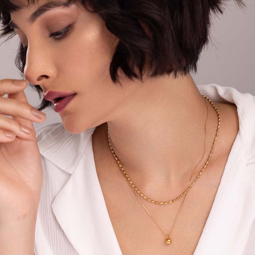 Two layered bead necklace