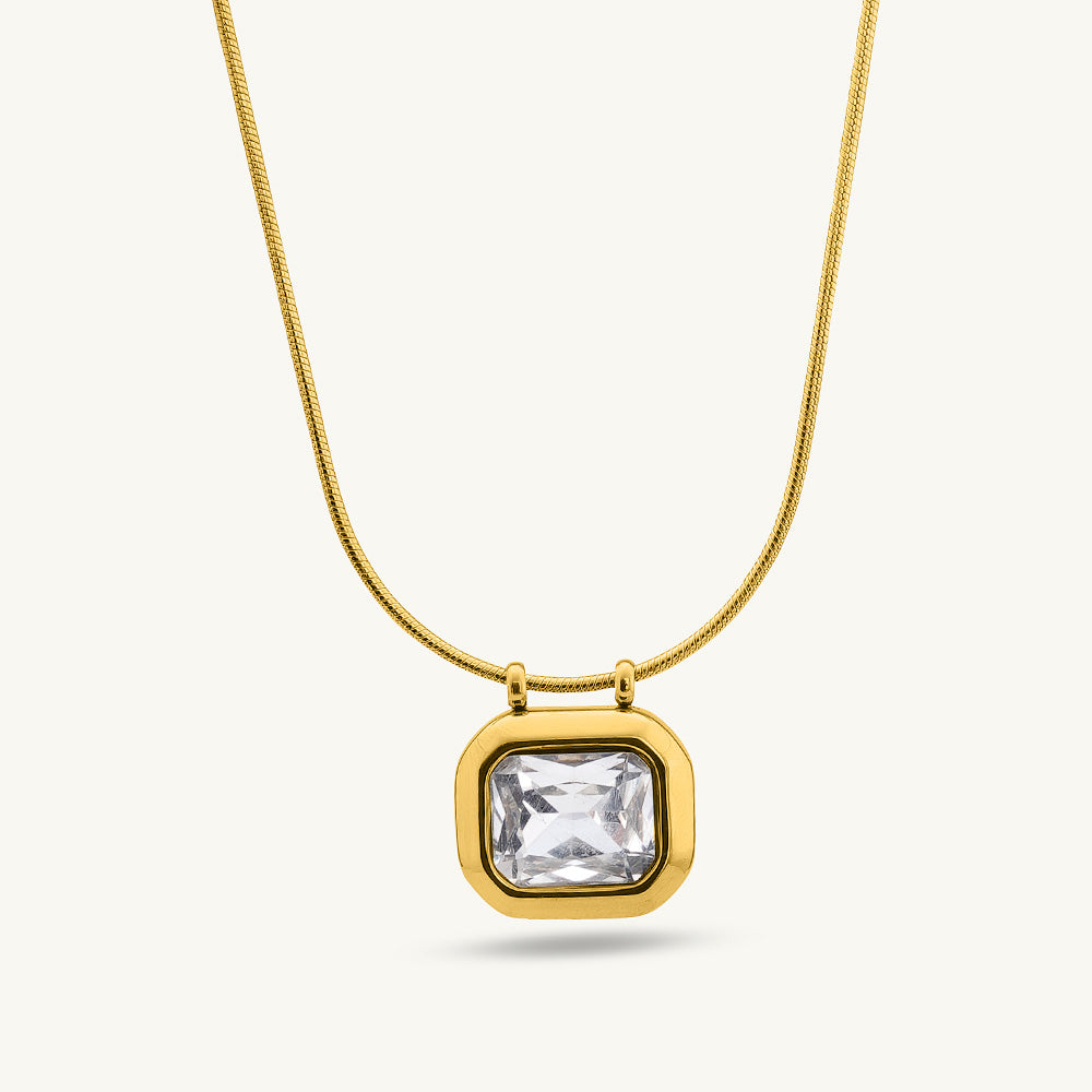 Octagon diamond necklace