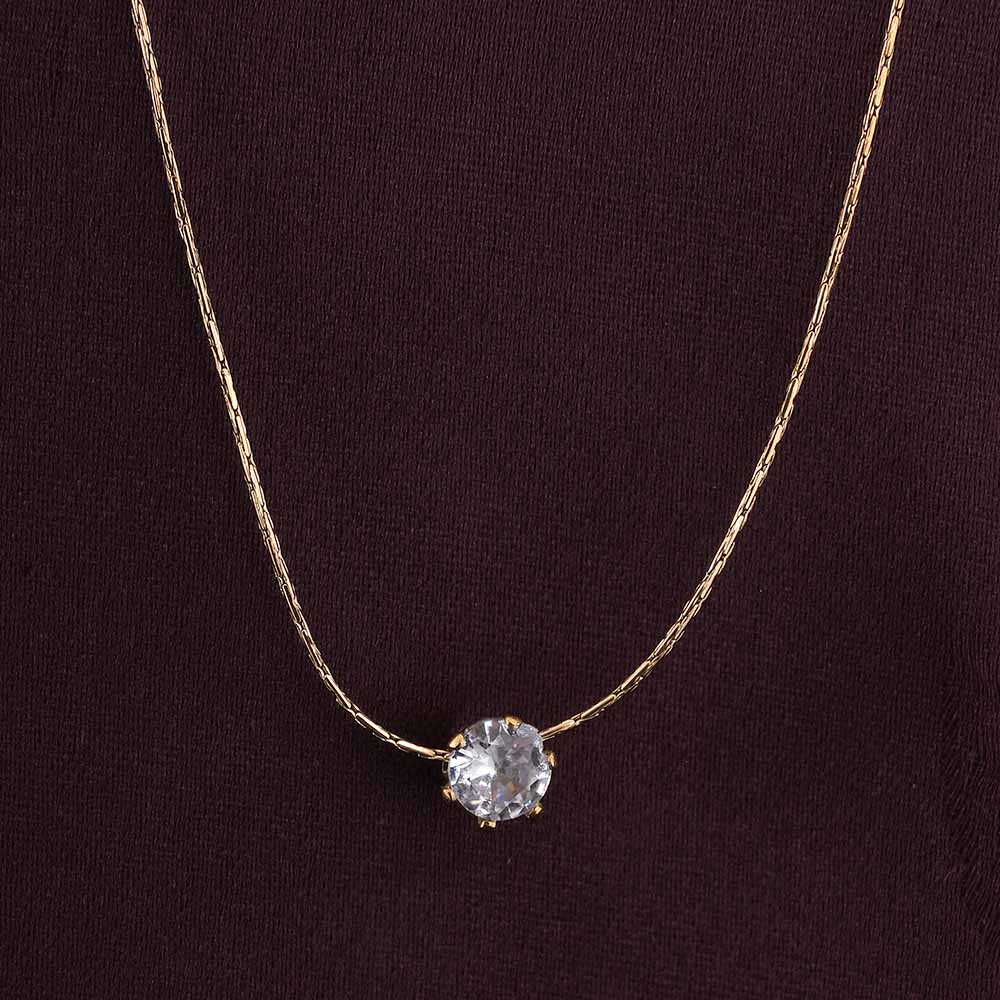 Delicate diamond studded necklace