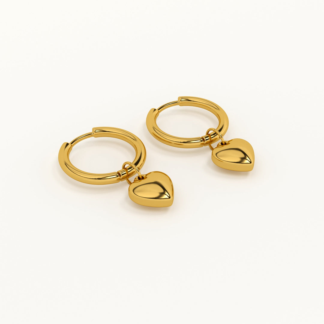 Small Heart Hoop Earrings