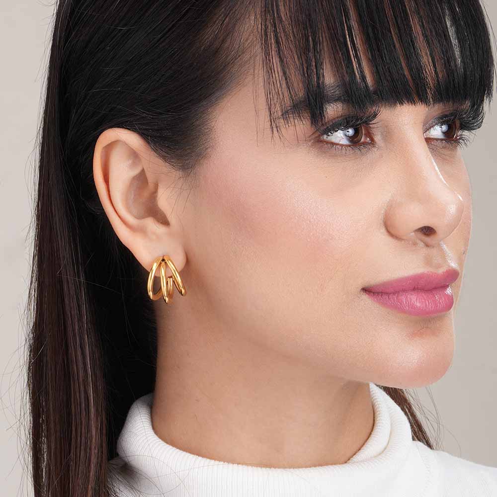 Triple circle hoop earrings