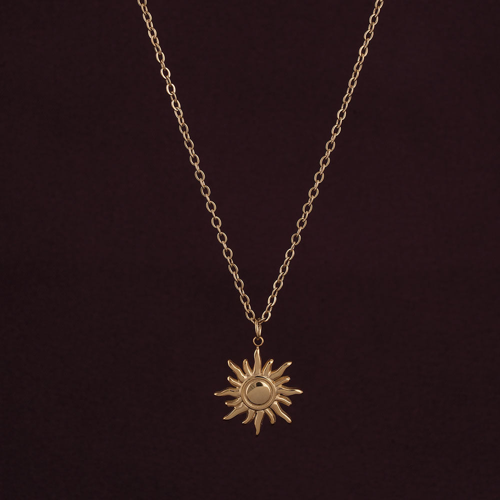 Glowing sun necklace