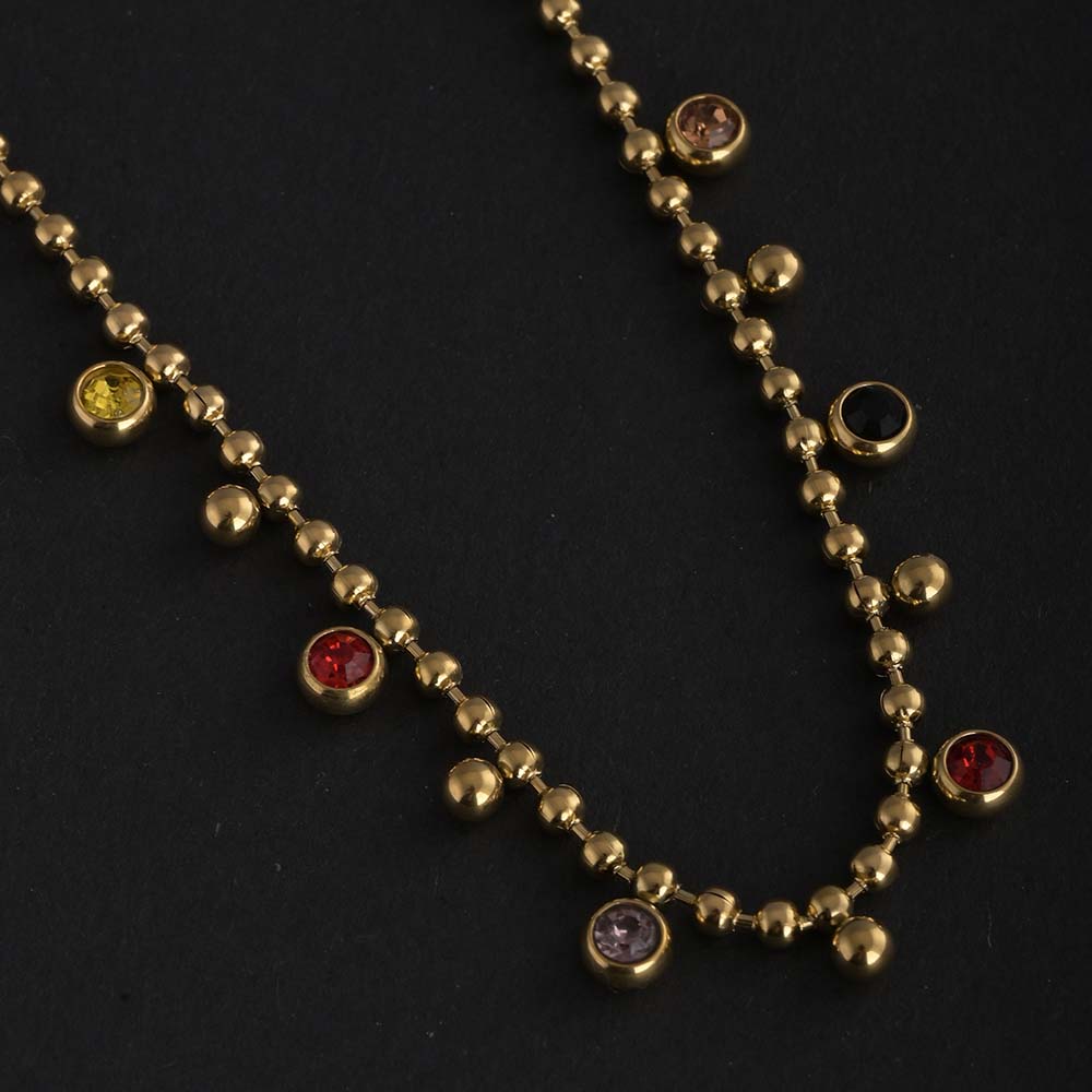 Jewel cascade beaded necklace