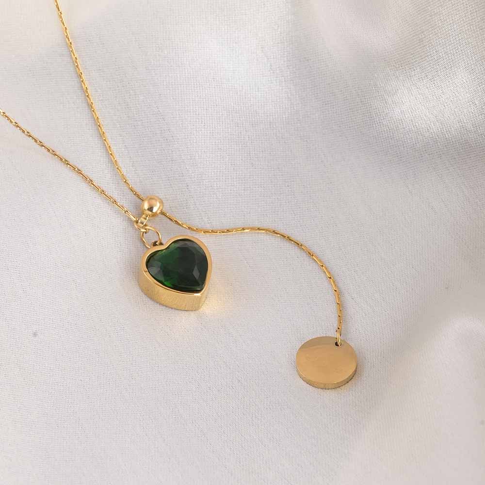 Emerald love necklace