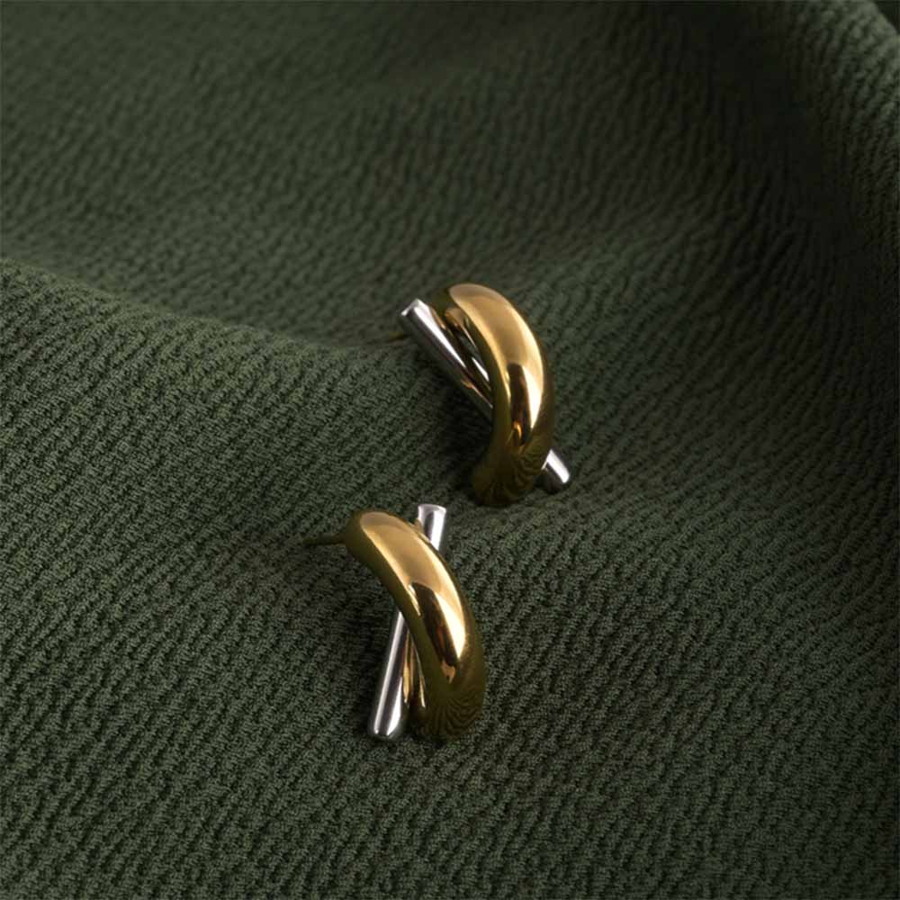 Bi metal fusion earrings