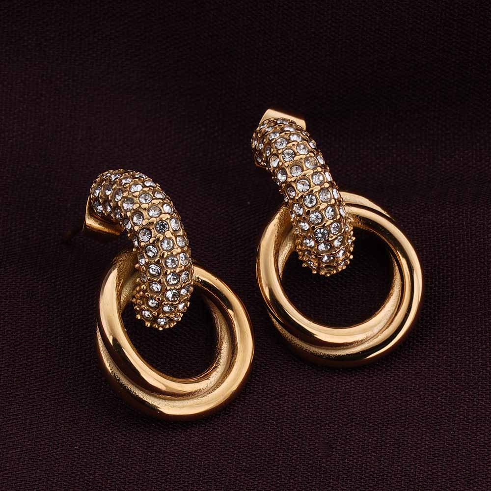 Urban Edge Gold Drop Earrings