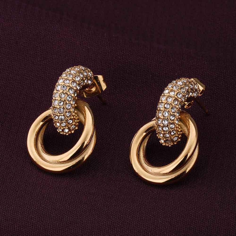 Urban Edge Gold Drop Earrings