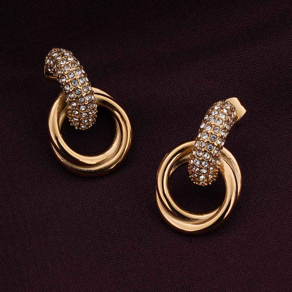 Urban Edge Gold Drop Earrings