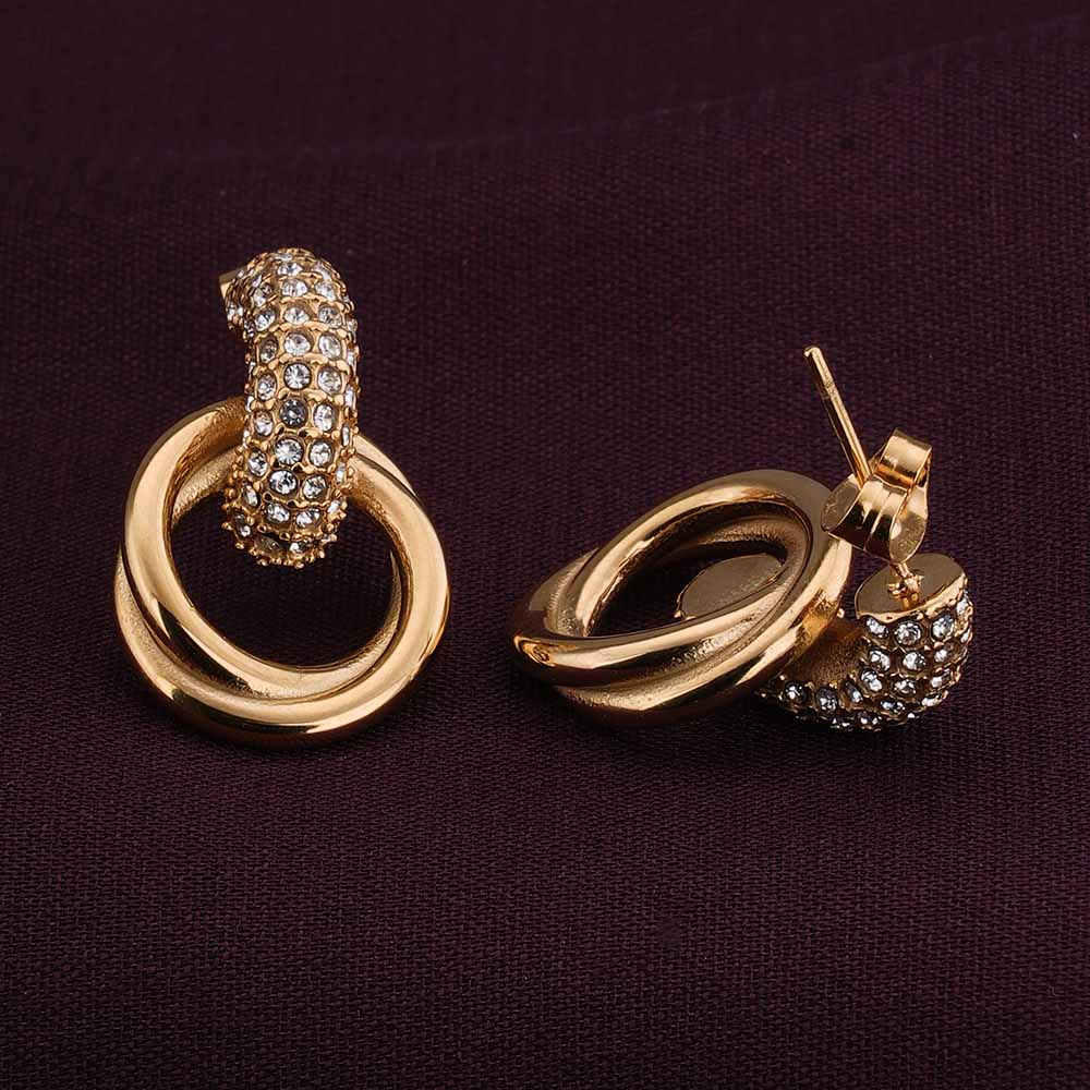 Urban Edge Gold Drop Earrings