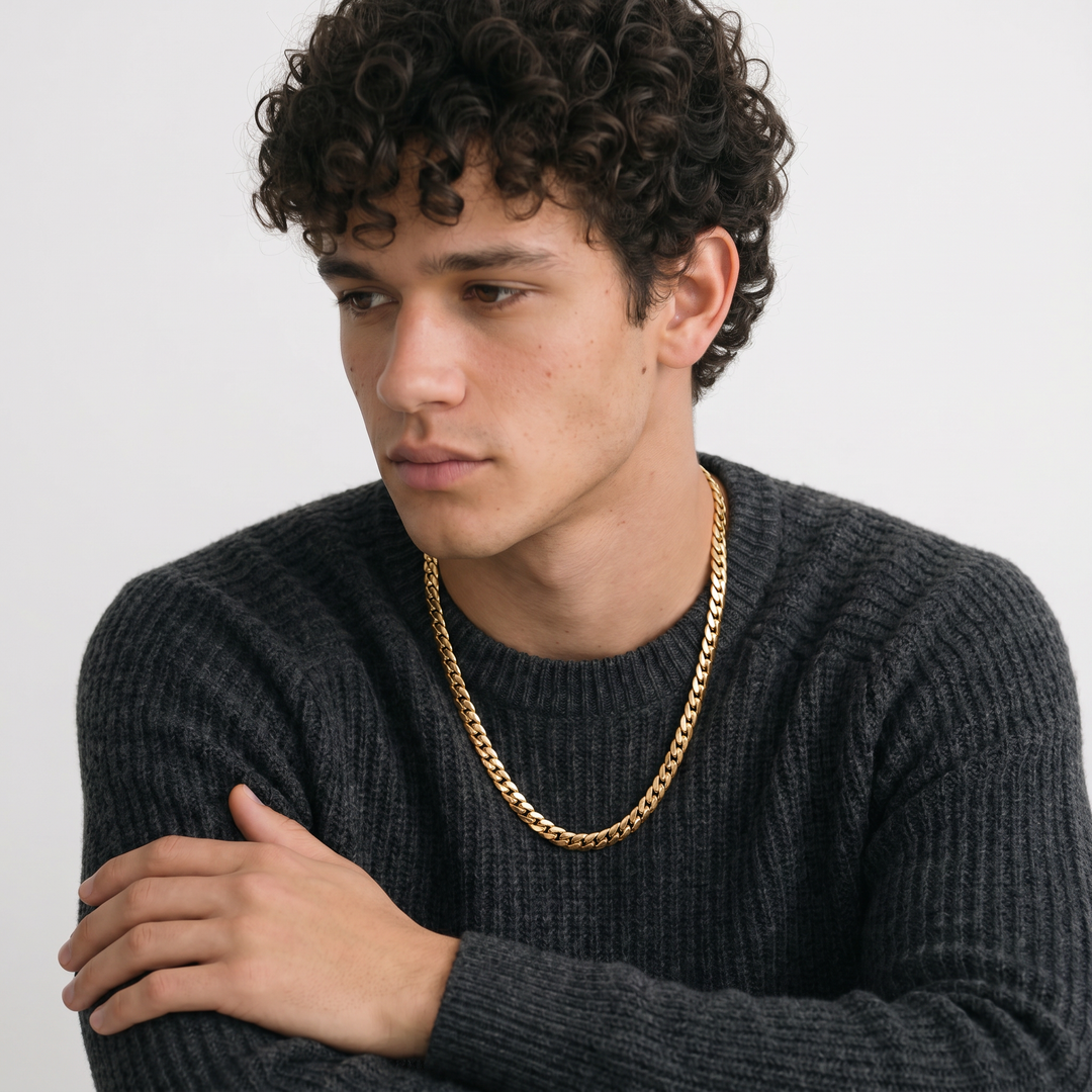 Thick Spiral Gold Chain for Men