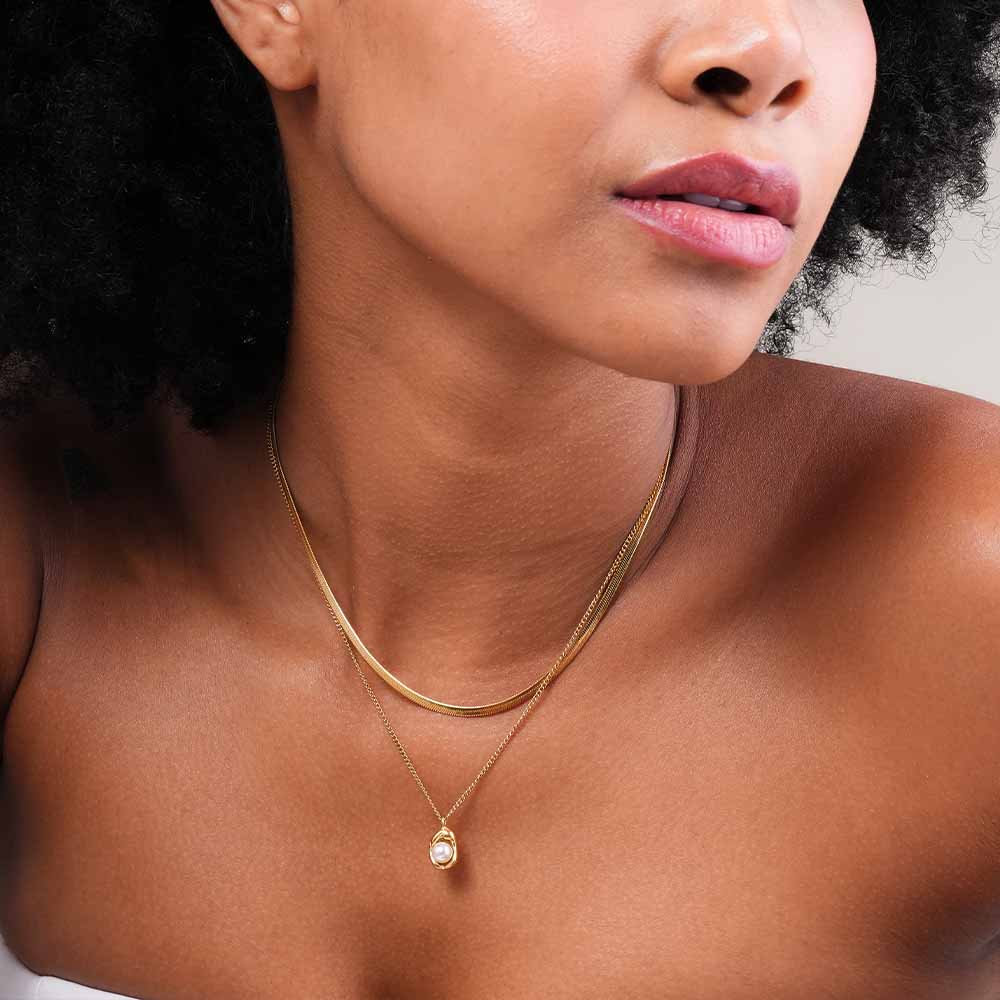 Auric pearl layered necklace