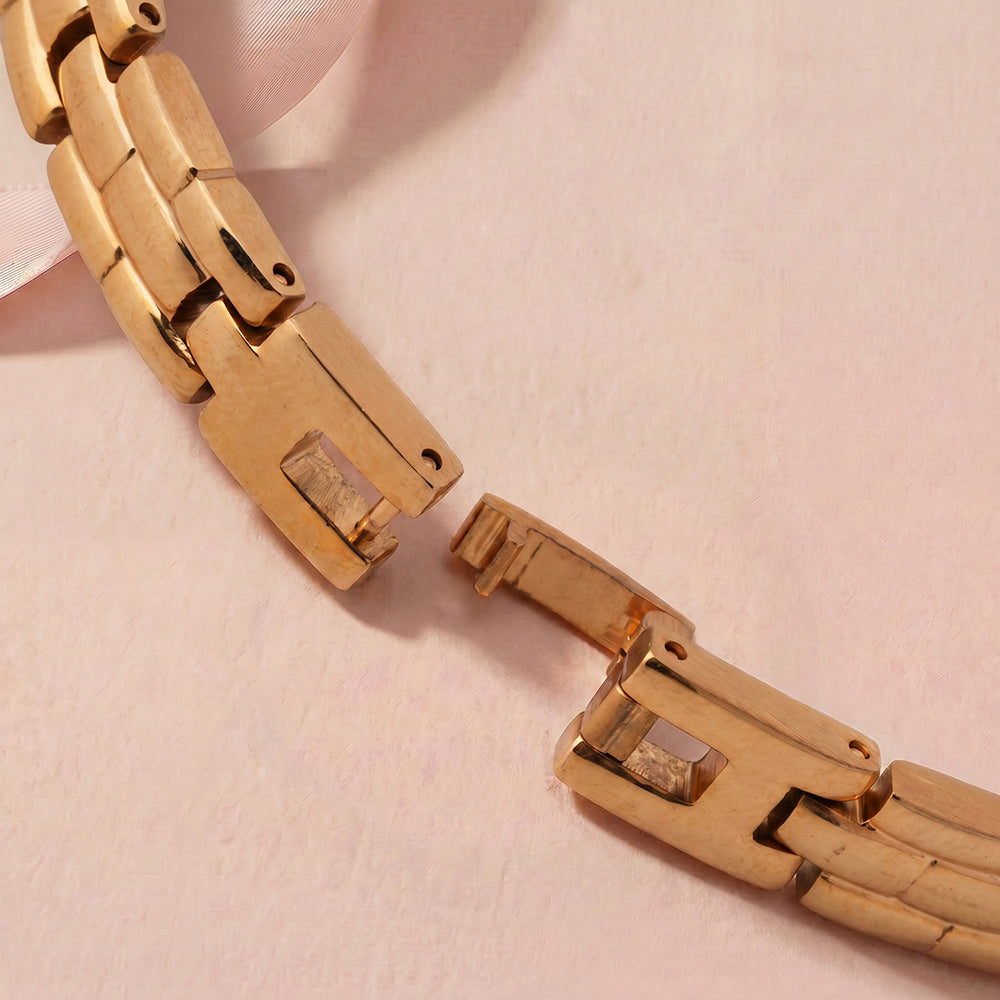 Gold Geometric Link Bracelet