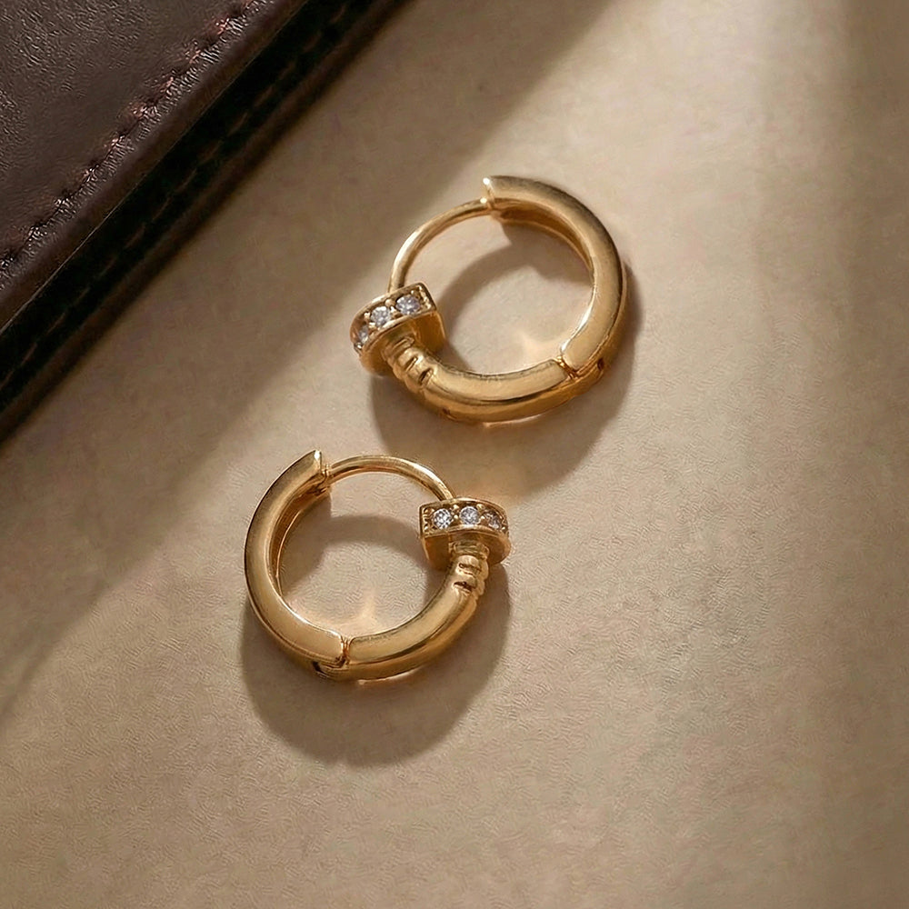 Mini Orbit Edge Hoop Earrings