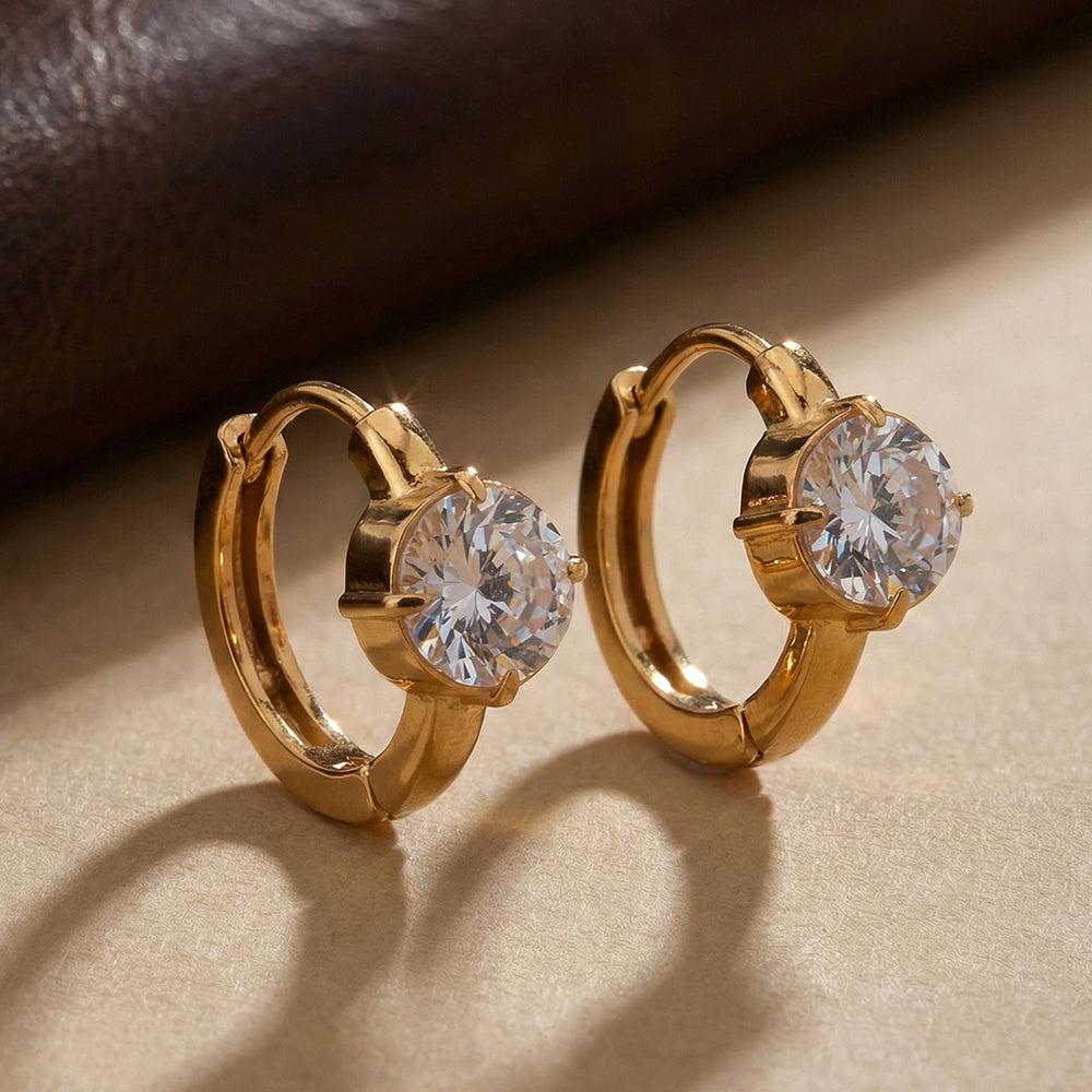 Golden Halo Spark Hoop Earrings