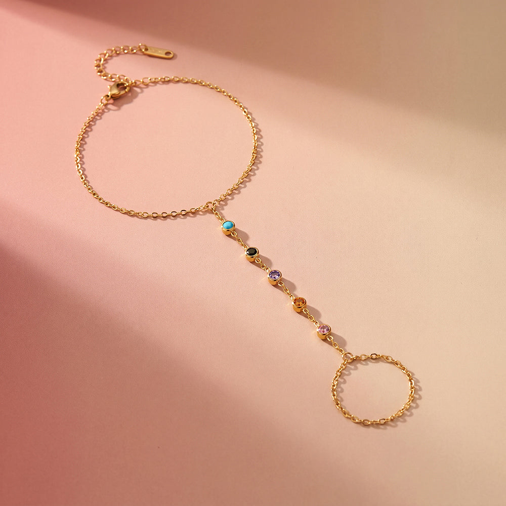 Multicolor Stone Accent Hand Harness