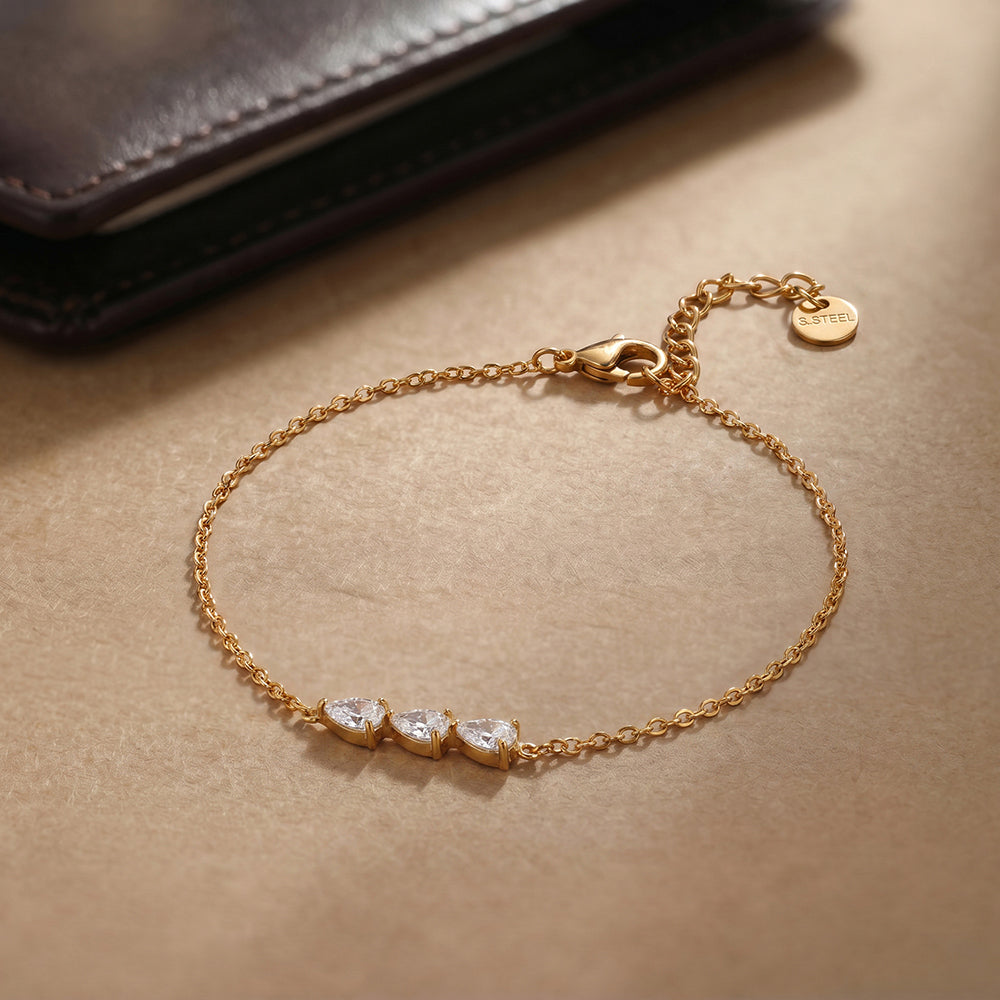 Petite Trio Pear Stone Bracelet