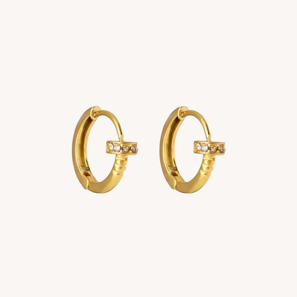 Mini Orbit Edge Hoop Earrings