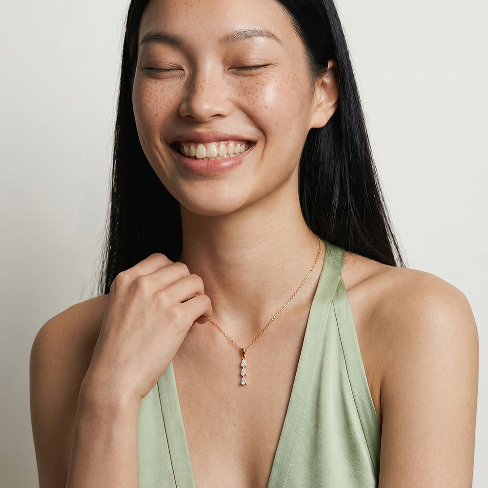 Trio Spark Accent Pendant Necklace