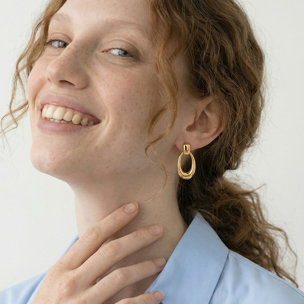 Classic Oval Drop Earrings