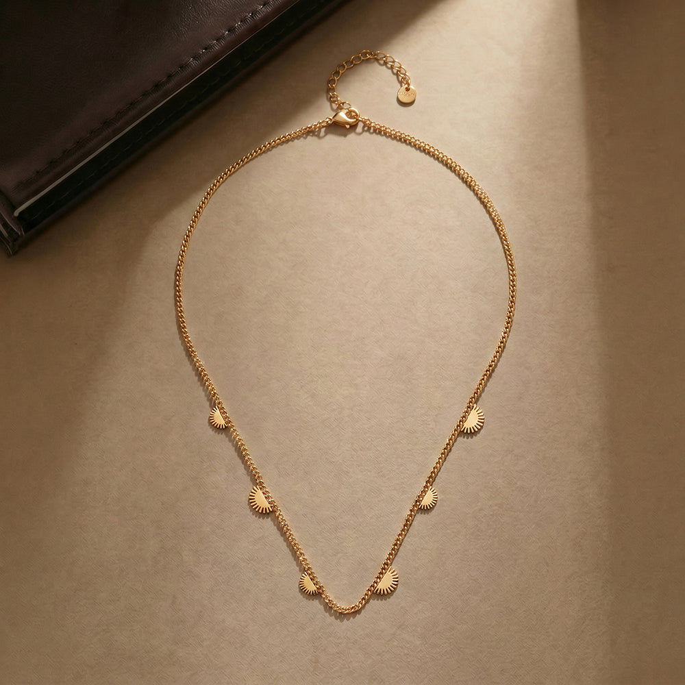 Mini Half Disc Station Necklace