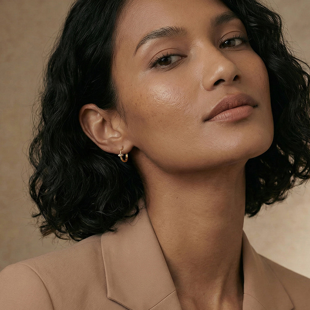 Mini Orbit Edge Hoop Earrings