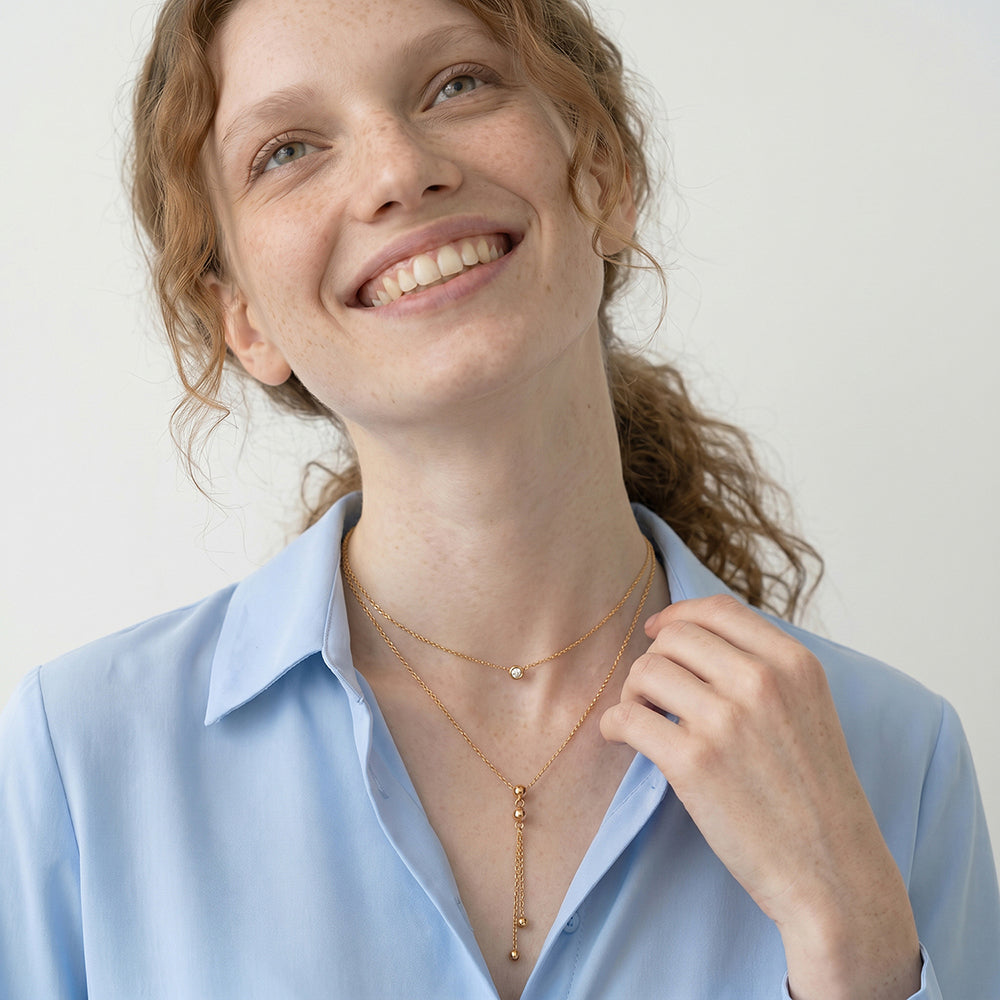 Layered drift lariat necklace