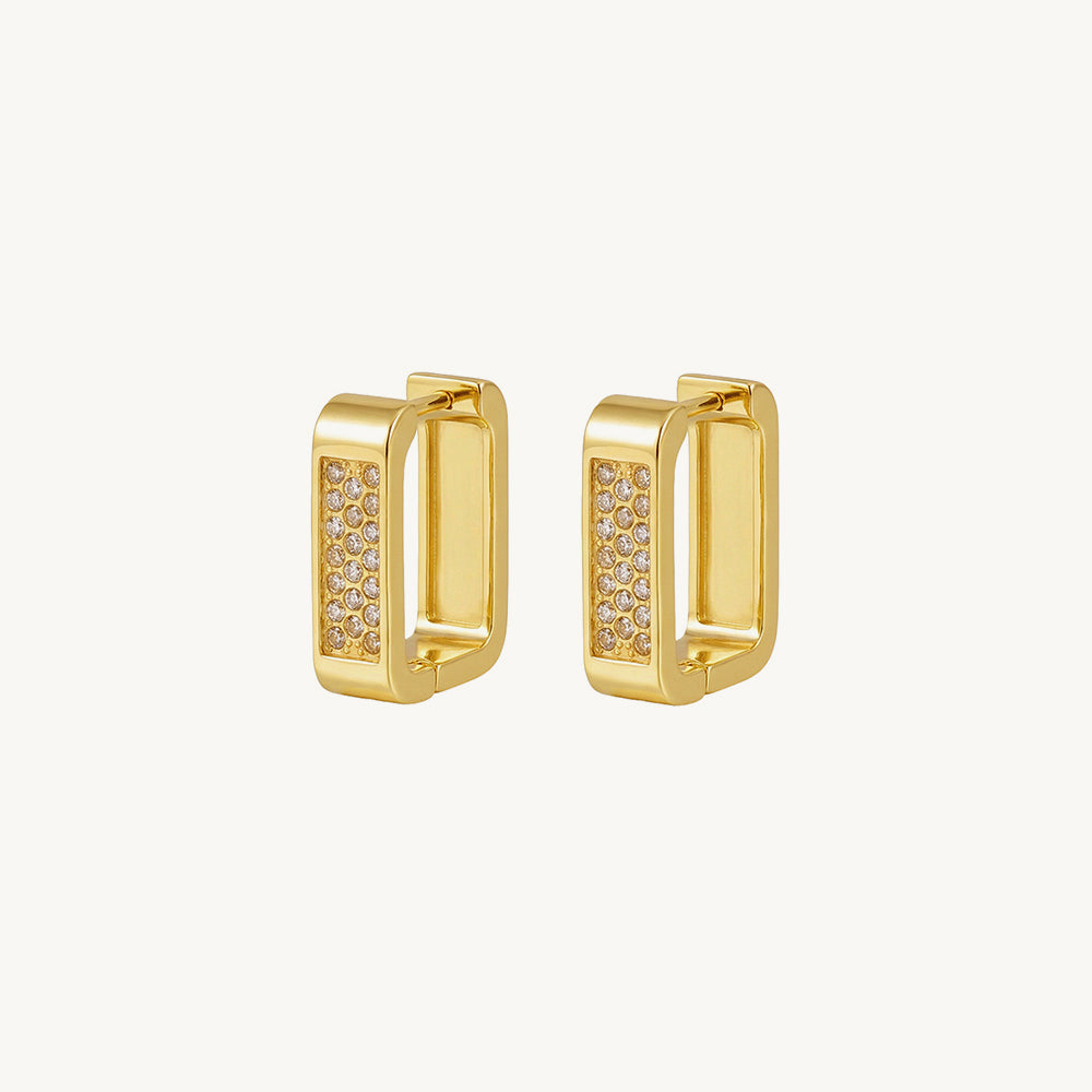 Crystal Frame Hoop Earrings