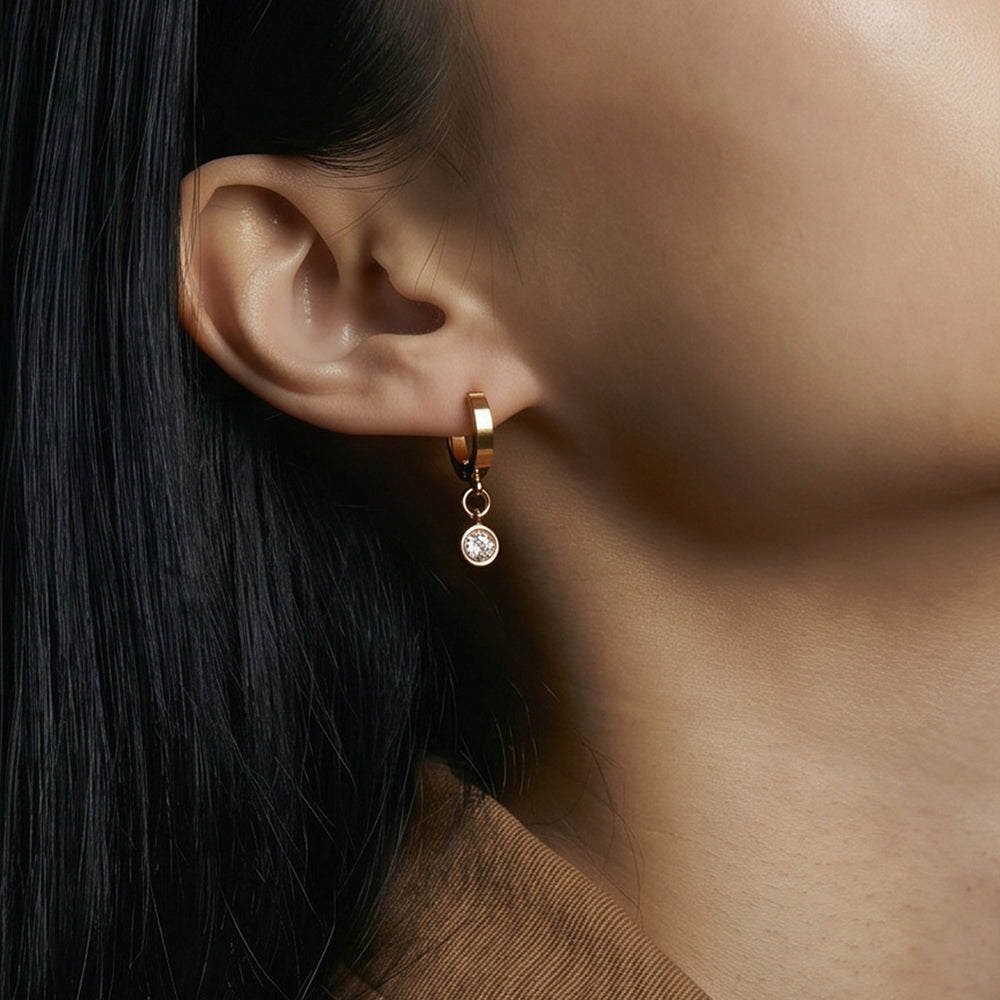Crystal Drop Hoop Earrings