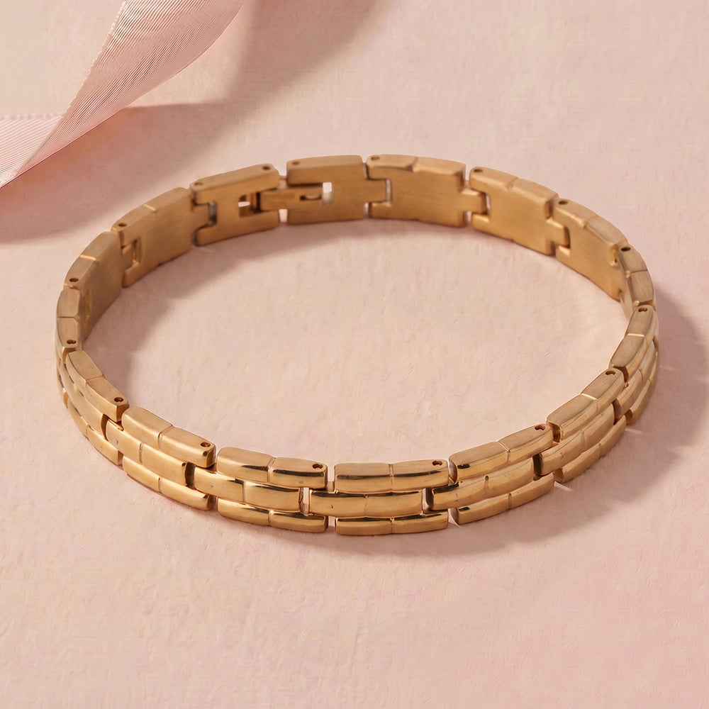 Gold Geometric Link Bracelet