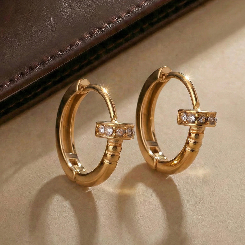 Mini Orbit Edge Hoop Earrings