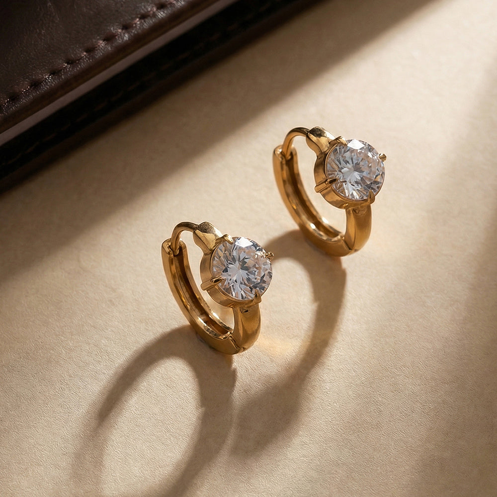 Golden Halo Spark Hoop Earrings