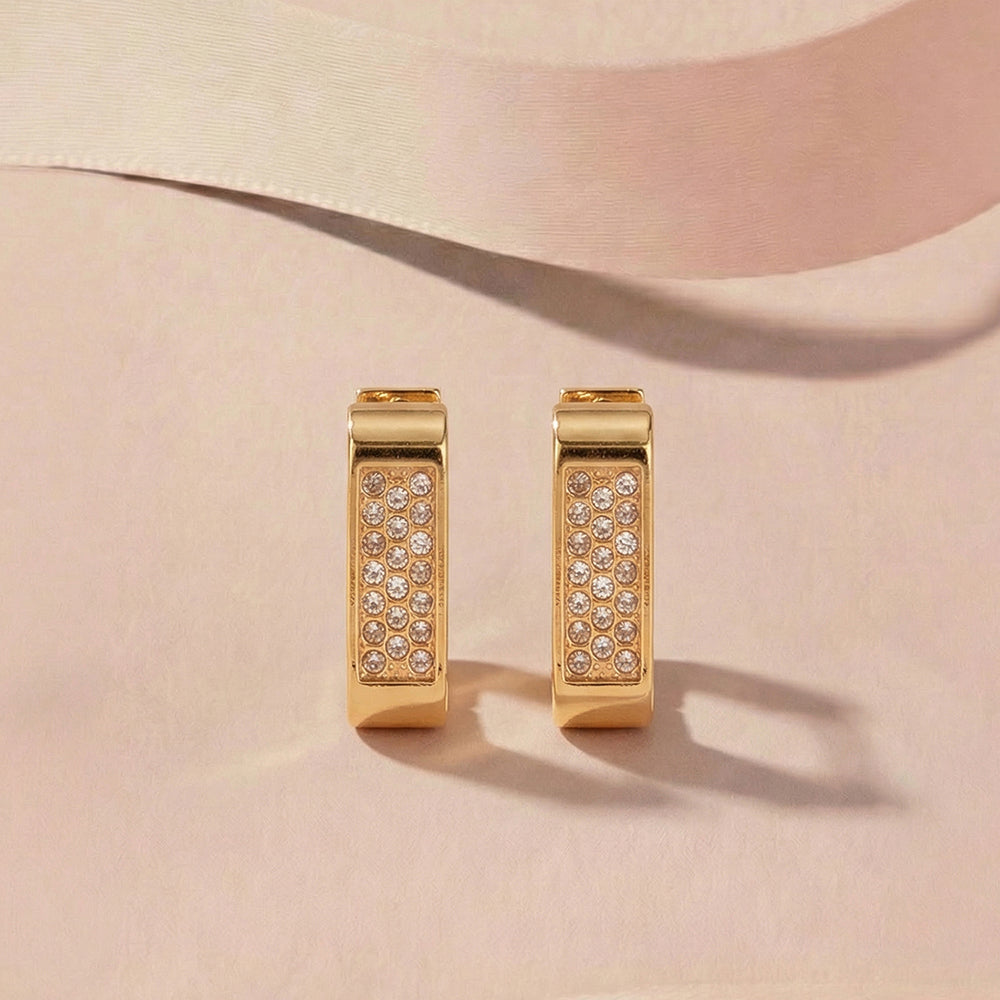 Crystal Frame Hoop Earrings