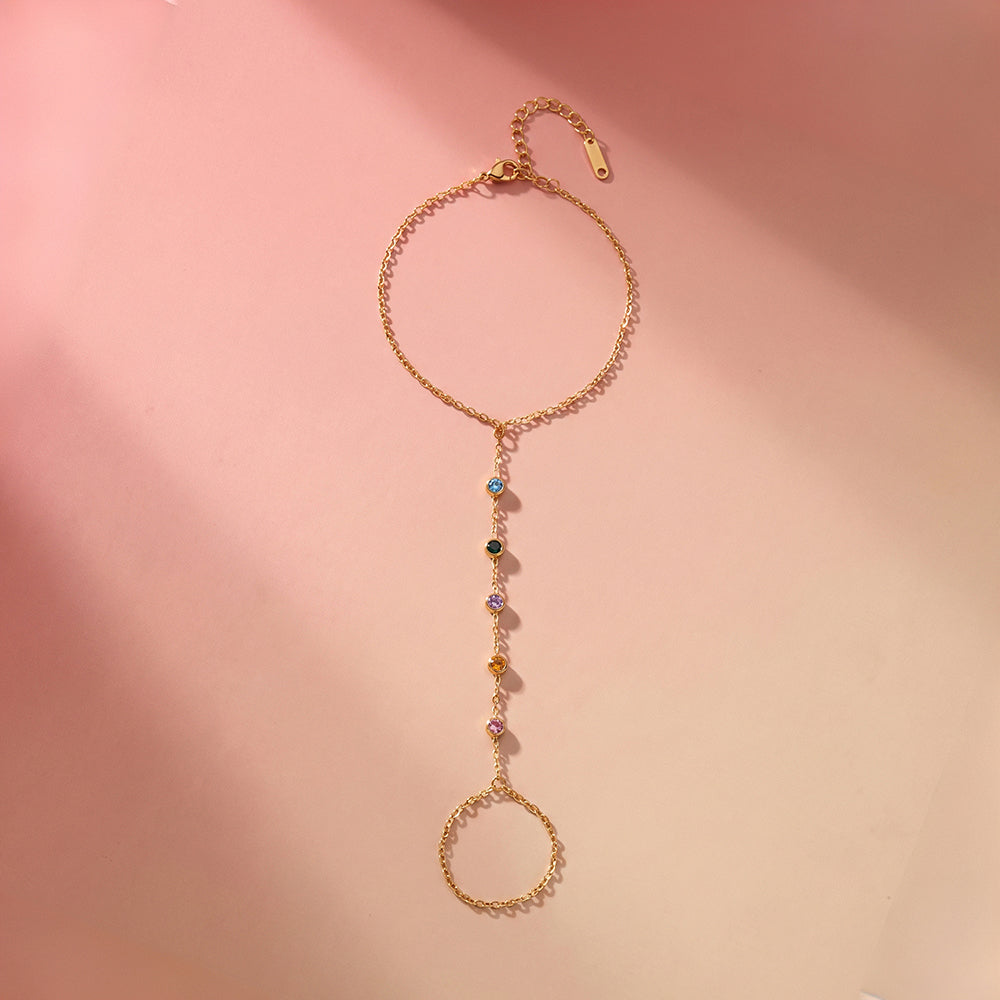 Multicolor Stone Accent Hand Harness