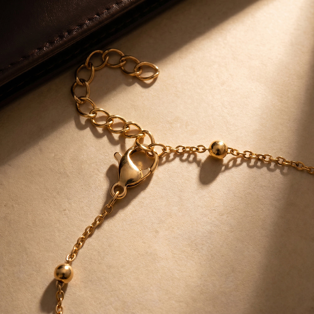 Beaded Chain Heart Charm Bracelet